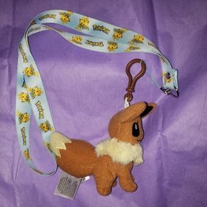 Pokemon Eevee and Pikachu Lanyard
